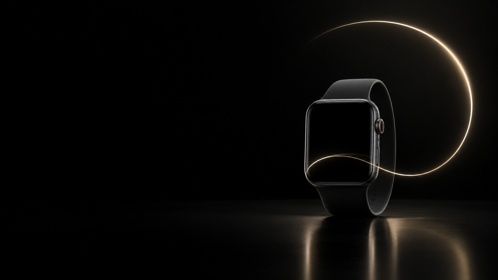 Apple Watch minimalist wallpaper clean dark golden ring