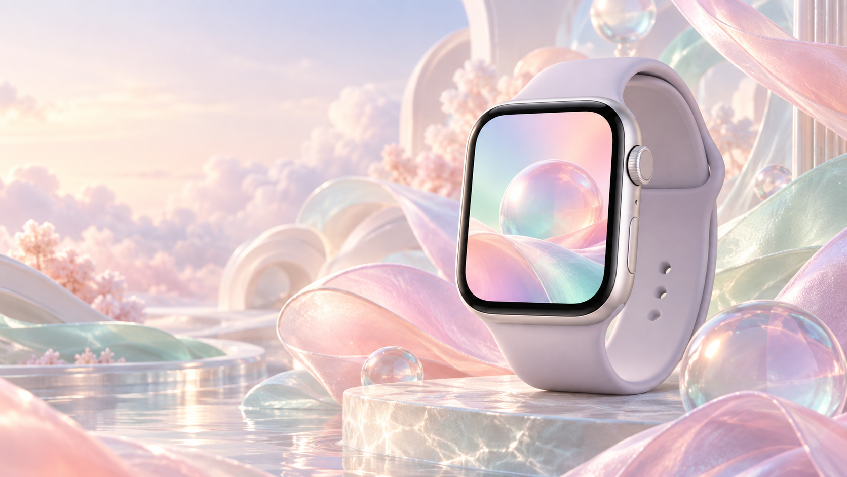 Apple Watch pastel wallpaper soft pink lavender dreamy