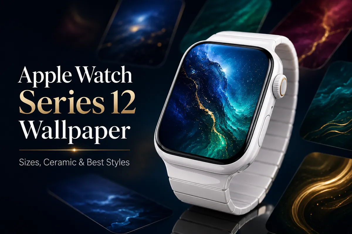 Apple Watch Series 12 wallpaper ceramic white case with dark designs