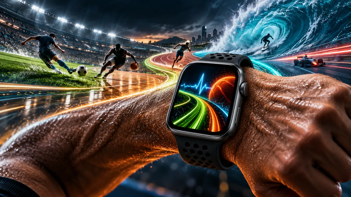 Apple Watch sports wallpaper basketball soccer surfing racing