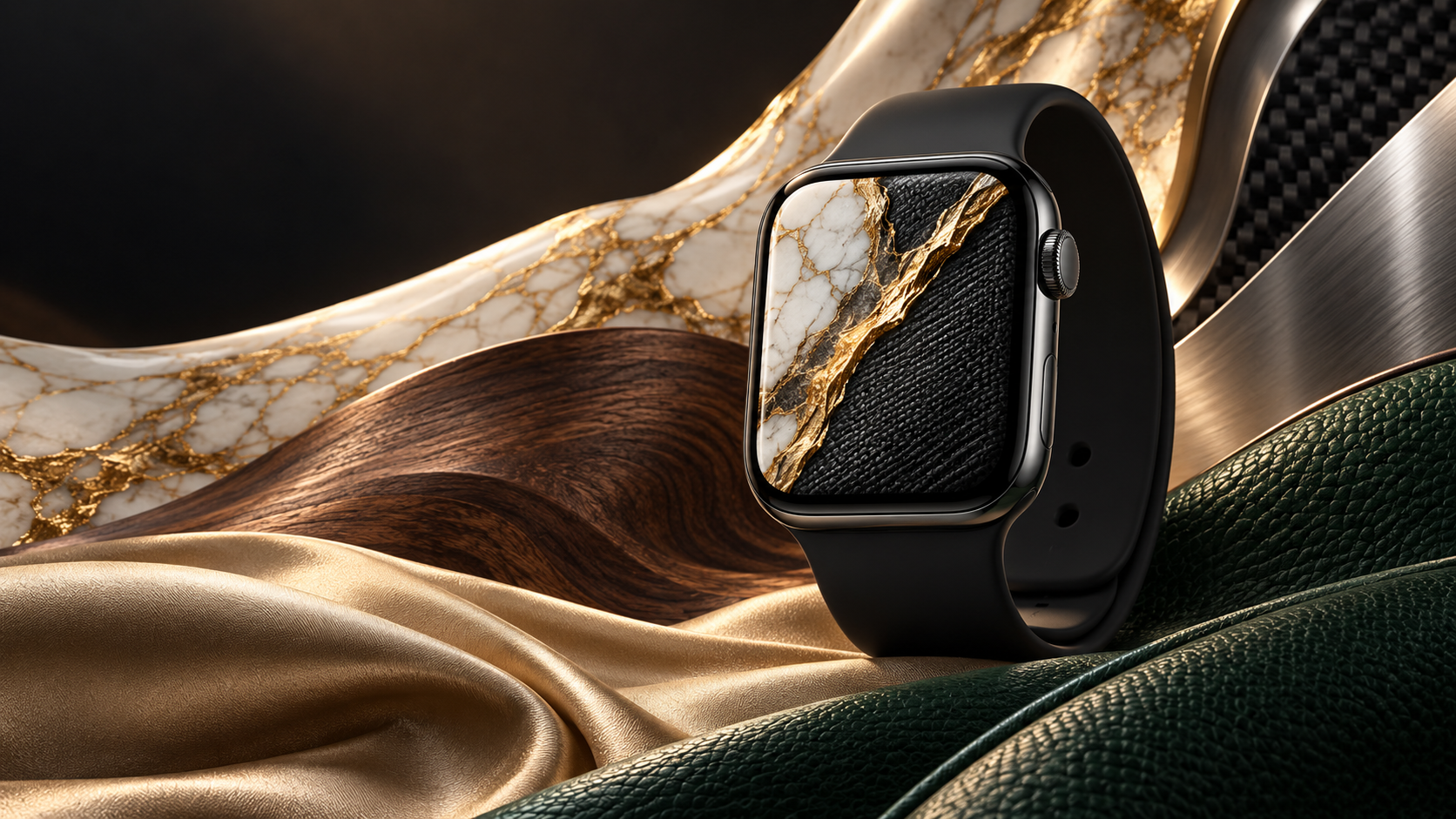 Apple Watch texture wallpaper marble gold leather wood