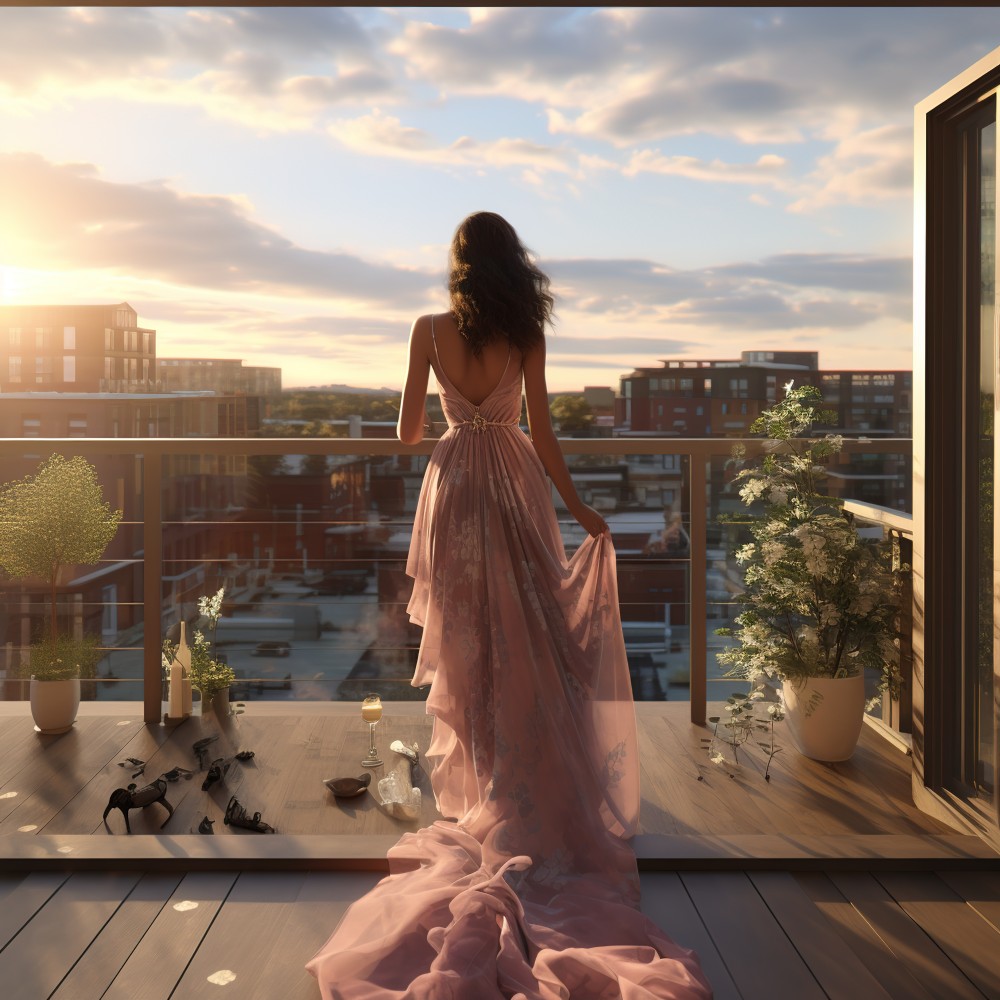 Sunset balcony golden hour Apple Watch wallpaper